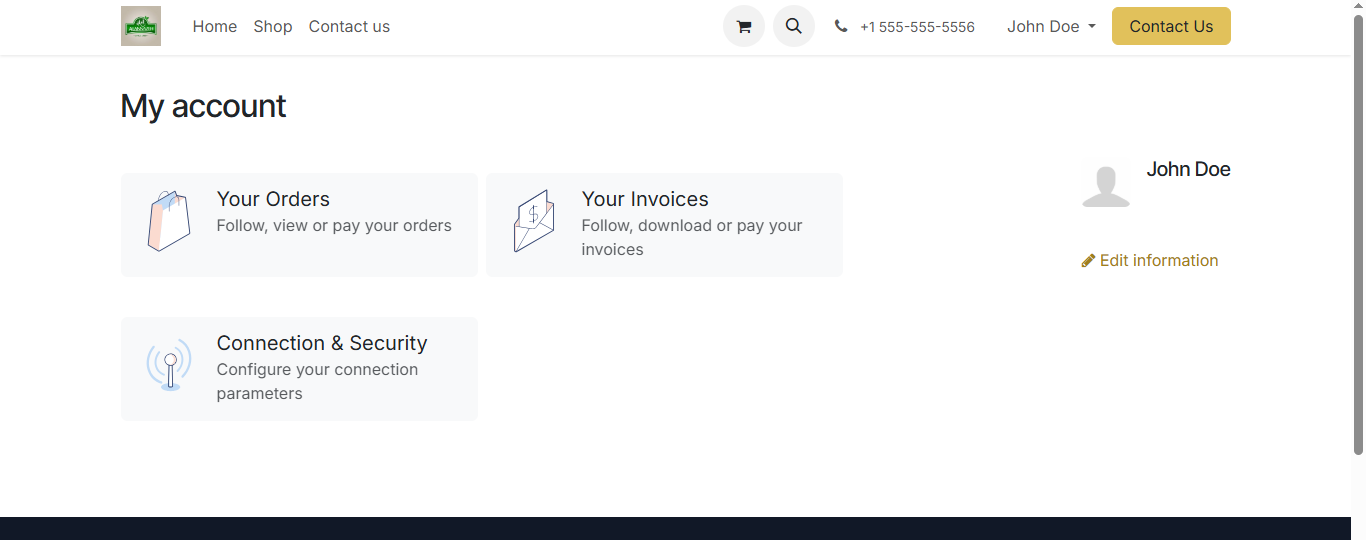 واجهة مستخدم بوابة Odoo